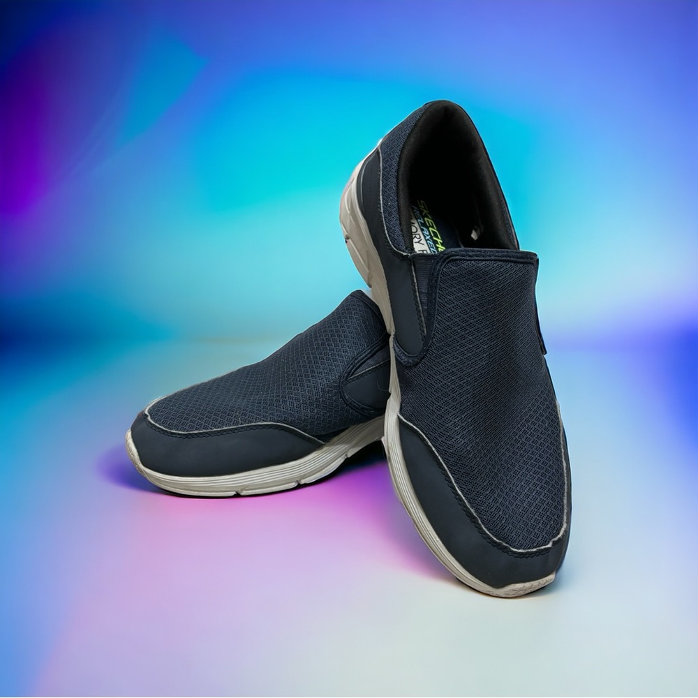 Skechers Equalizer Sneakers Loafers Men Size 13 Navy Blue Slip On Relaxed Fit